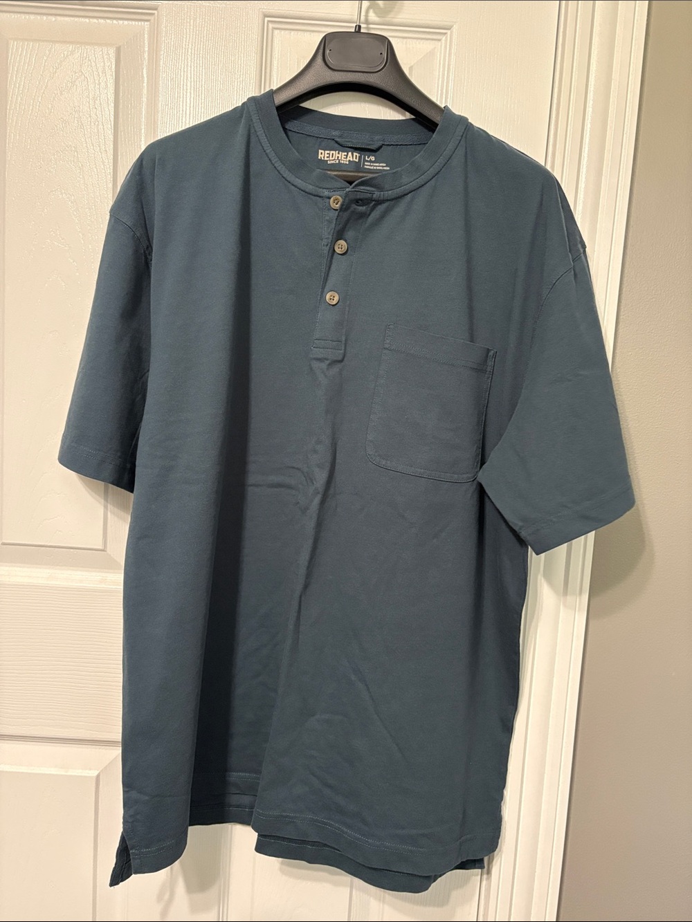 RedHead Men’s Short Sleeve Henley Pocket T-Shirt - Slate Blue NWOT